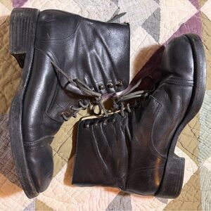 VTG Dolce & Gabbana Black Leather Combat Boots Made in Italy:Sz 39(M 6.5/W 8.5)